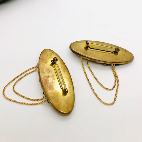 Vintage art nouveau repousse bird brooch pair 🐦🐦 - Picture 7 of 11